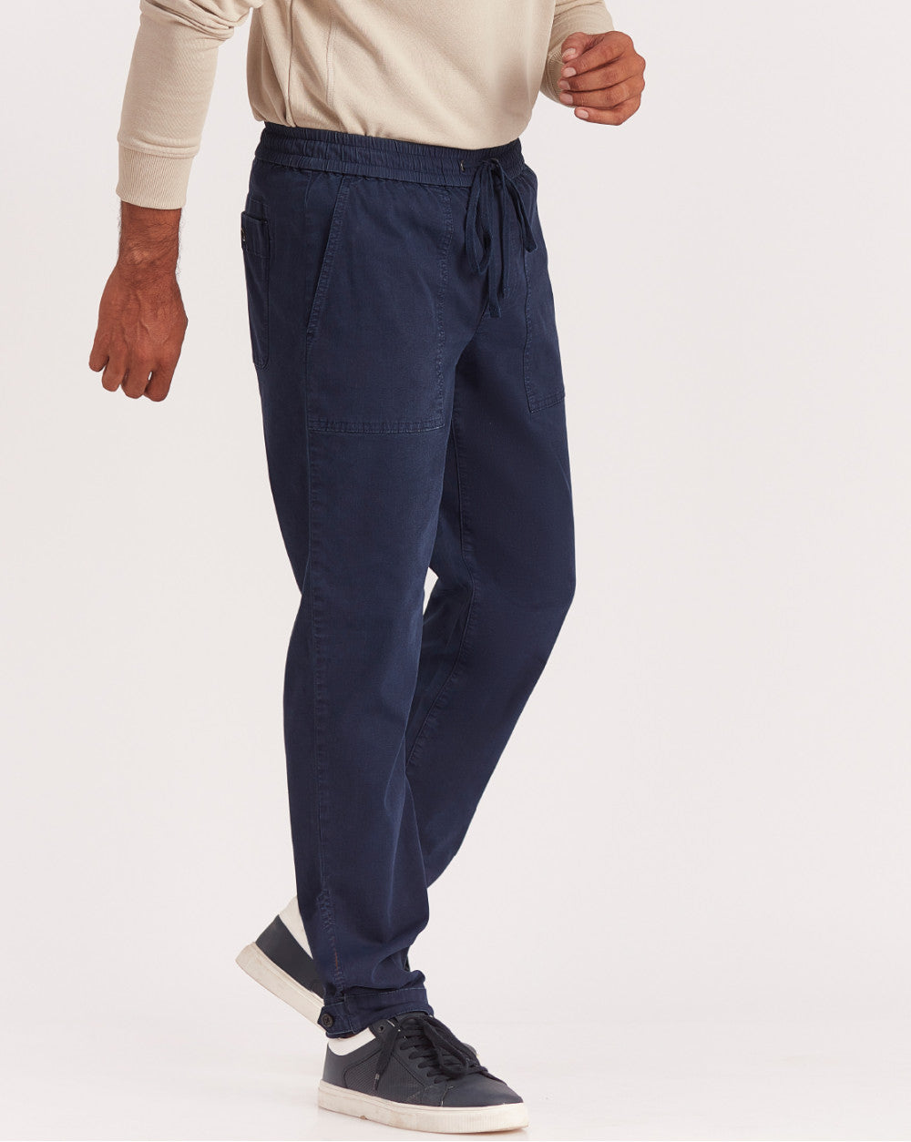 Tapered Fit Casual Joggers - Navy
