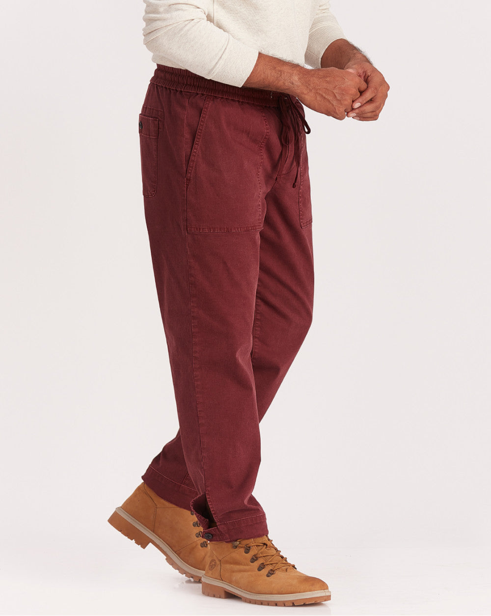 Tapered Fit Casual Joggers - Maroon