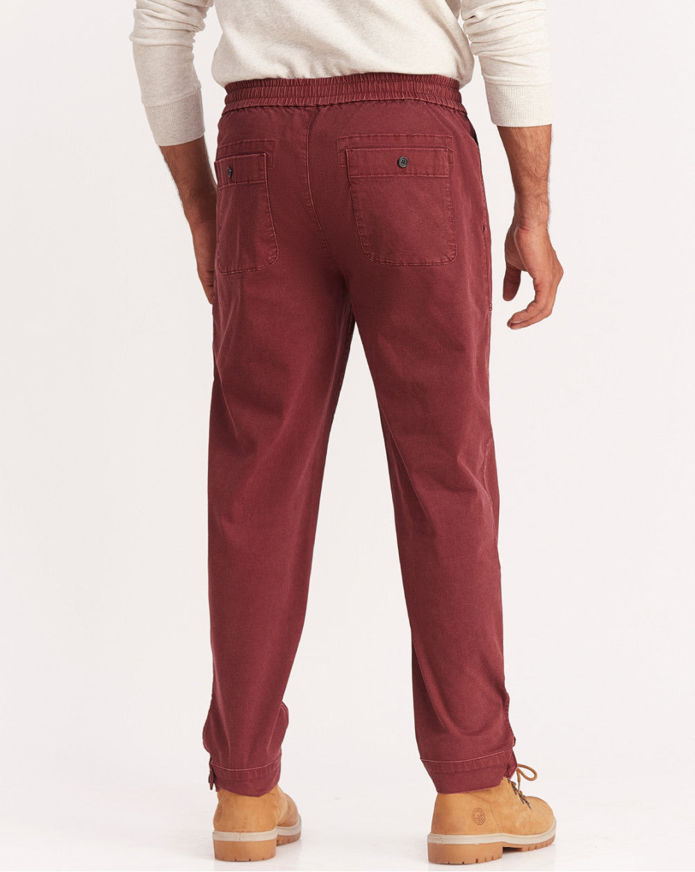 Tapered Fit Casual Joggers - Maroon