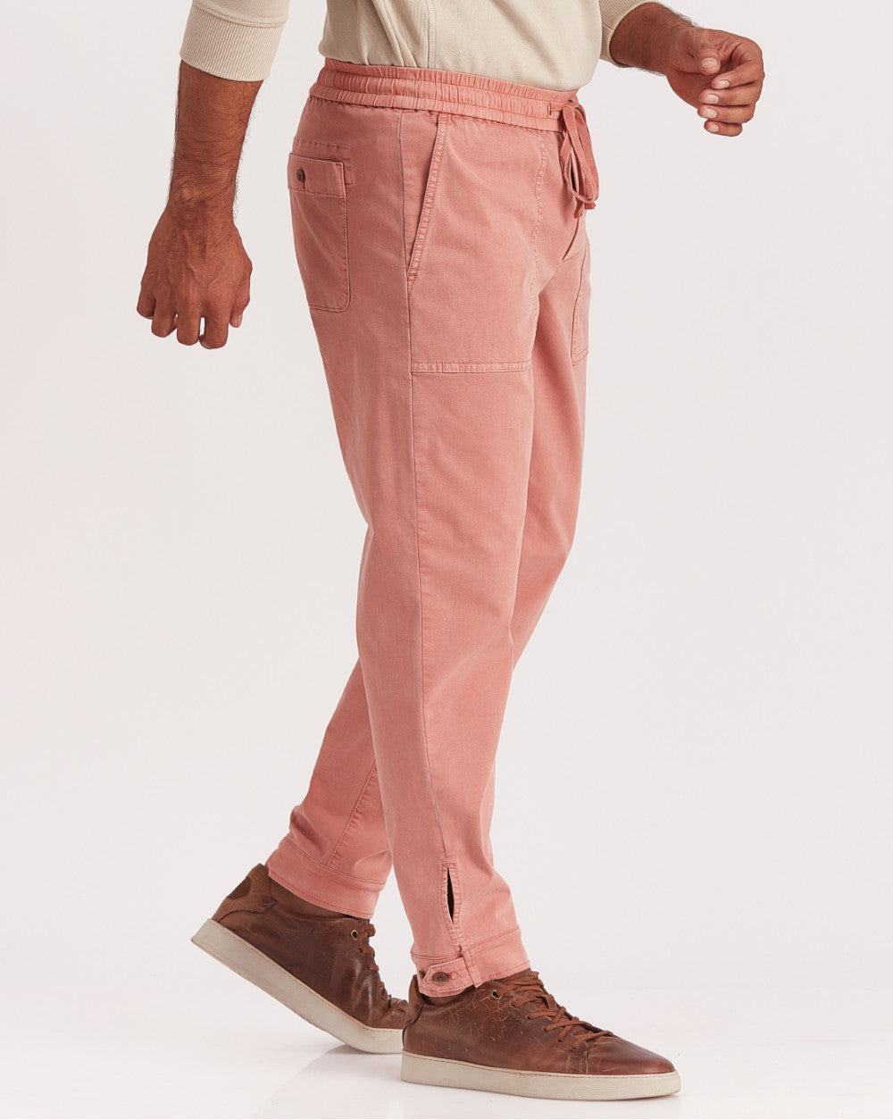 Tapered Fit Casual Joggers - Crepe Pink