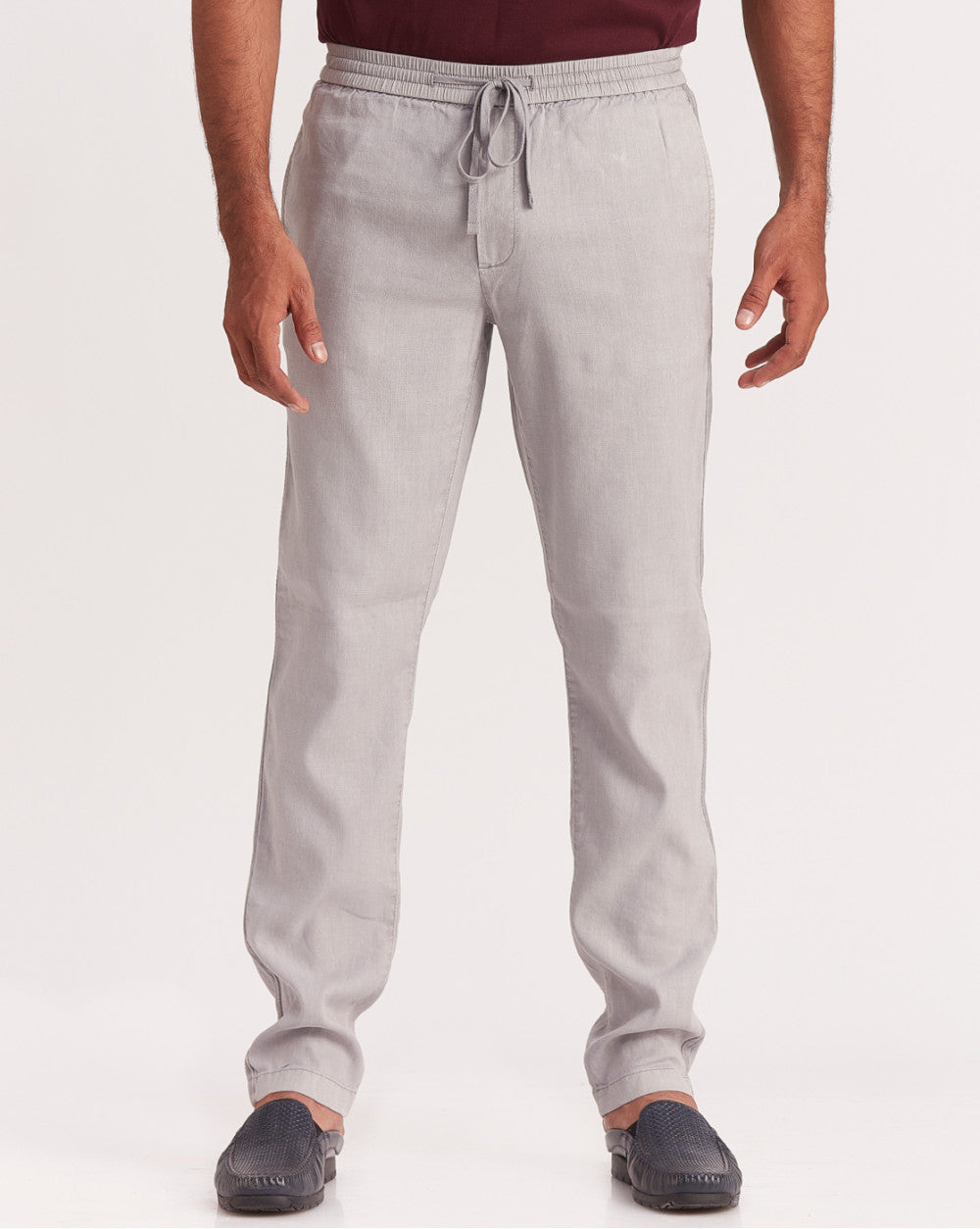 Tapered Fit Comfort Pants - Silver Grey