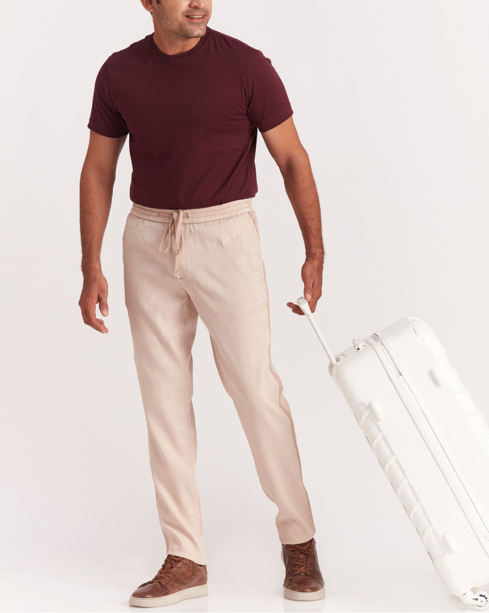 Tapered Fit Comfort Pants - Latte