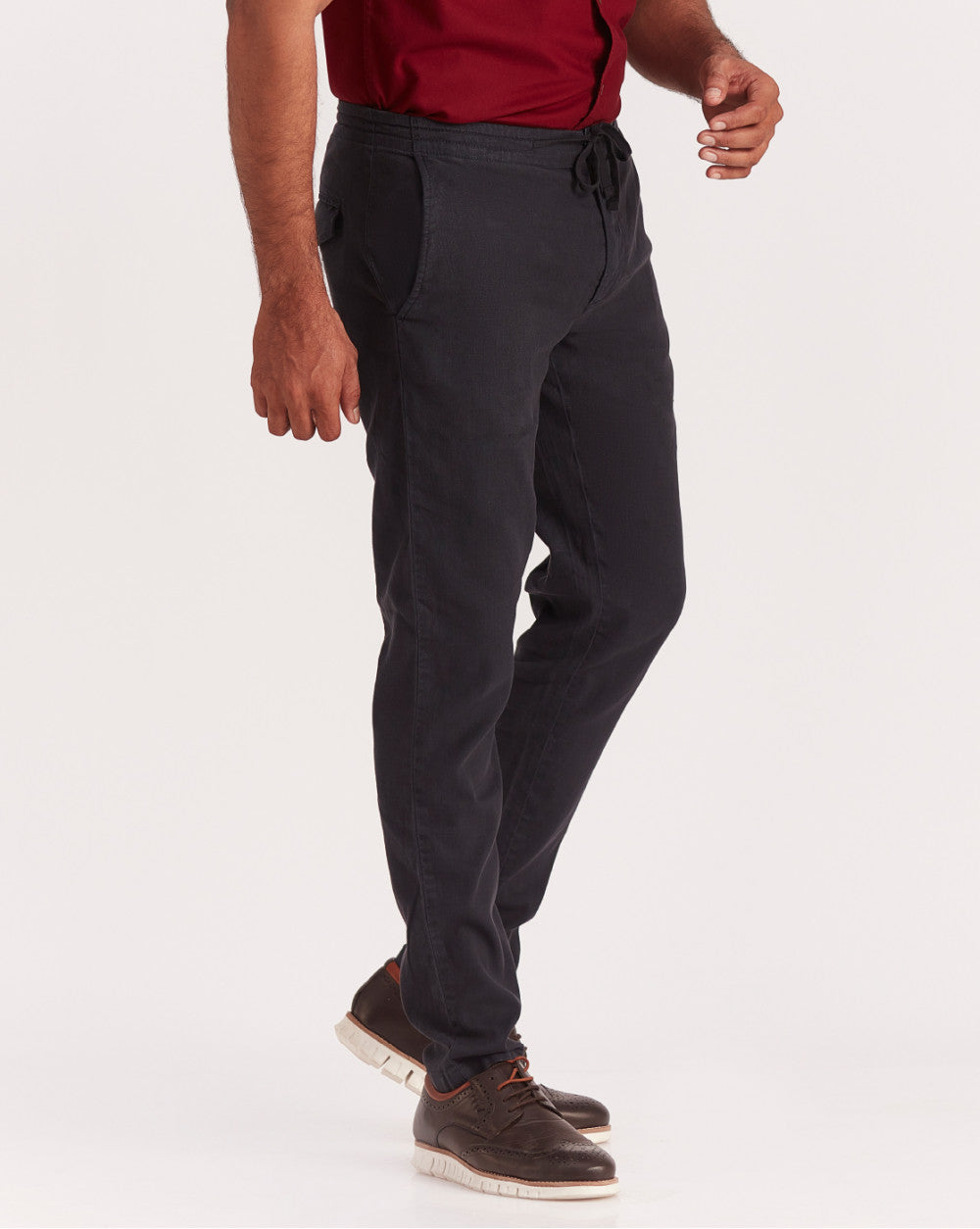 Tapered Fit Lounge Style Joggers - Jet Black