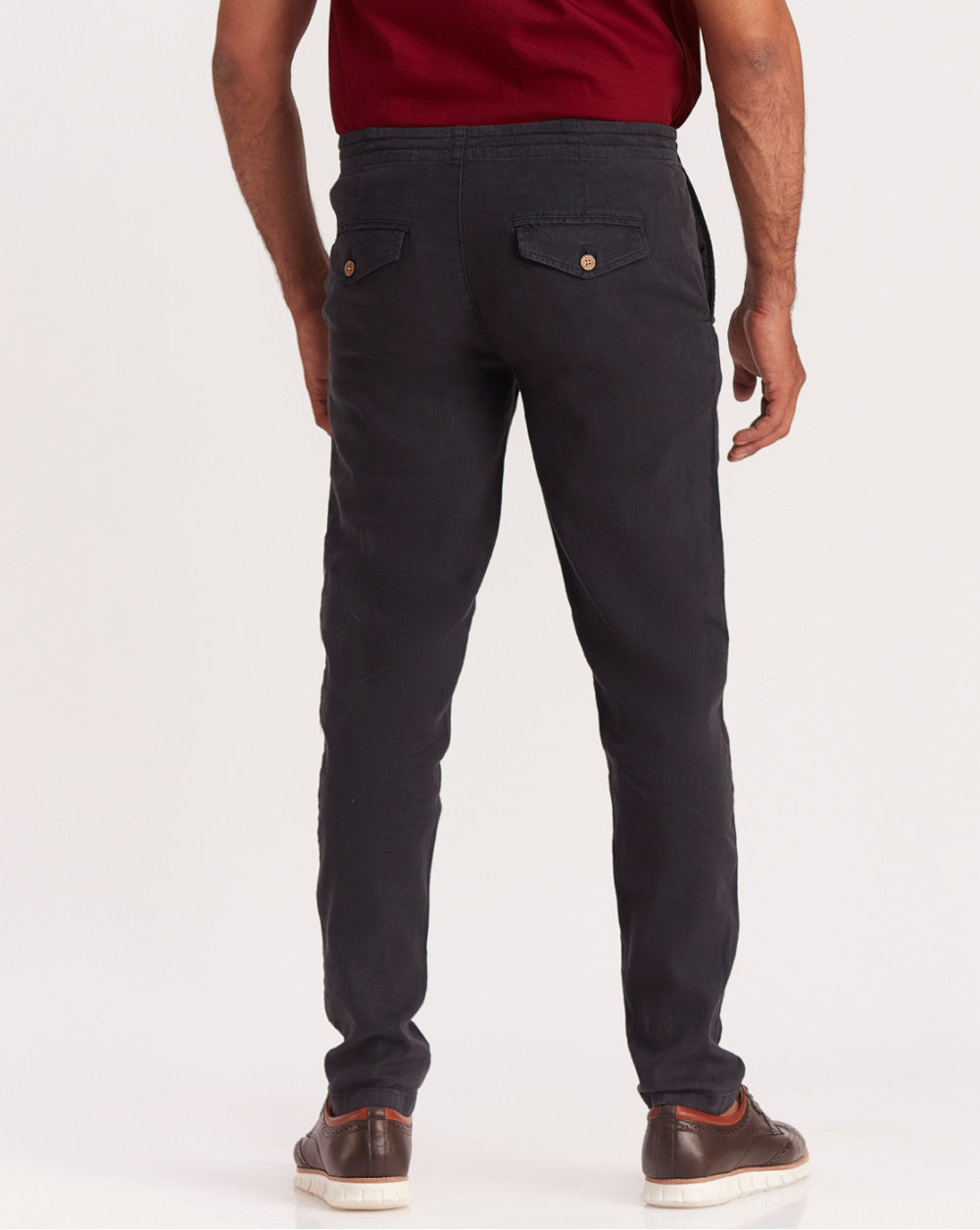 Tapered Fit Lounge Style Joggers - Jet Black