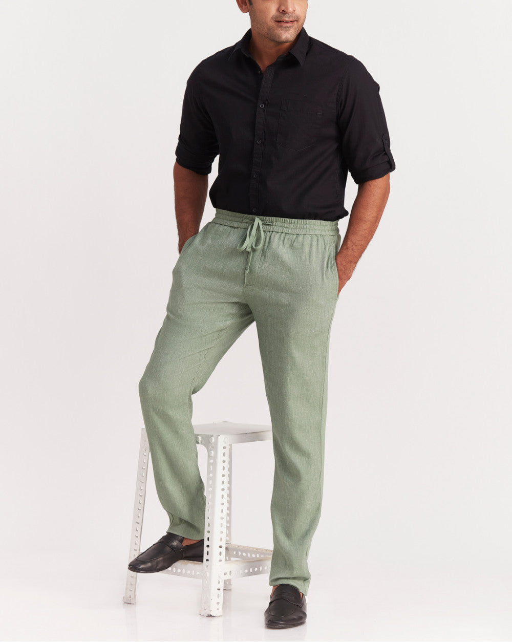 Tapered Fit Comfort Pants - Dark Ivy Green