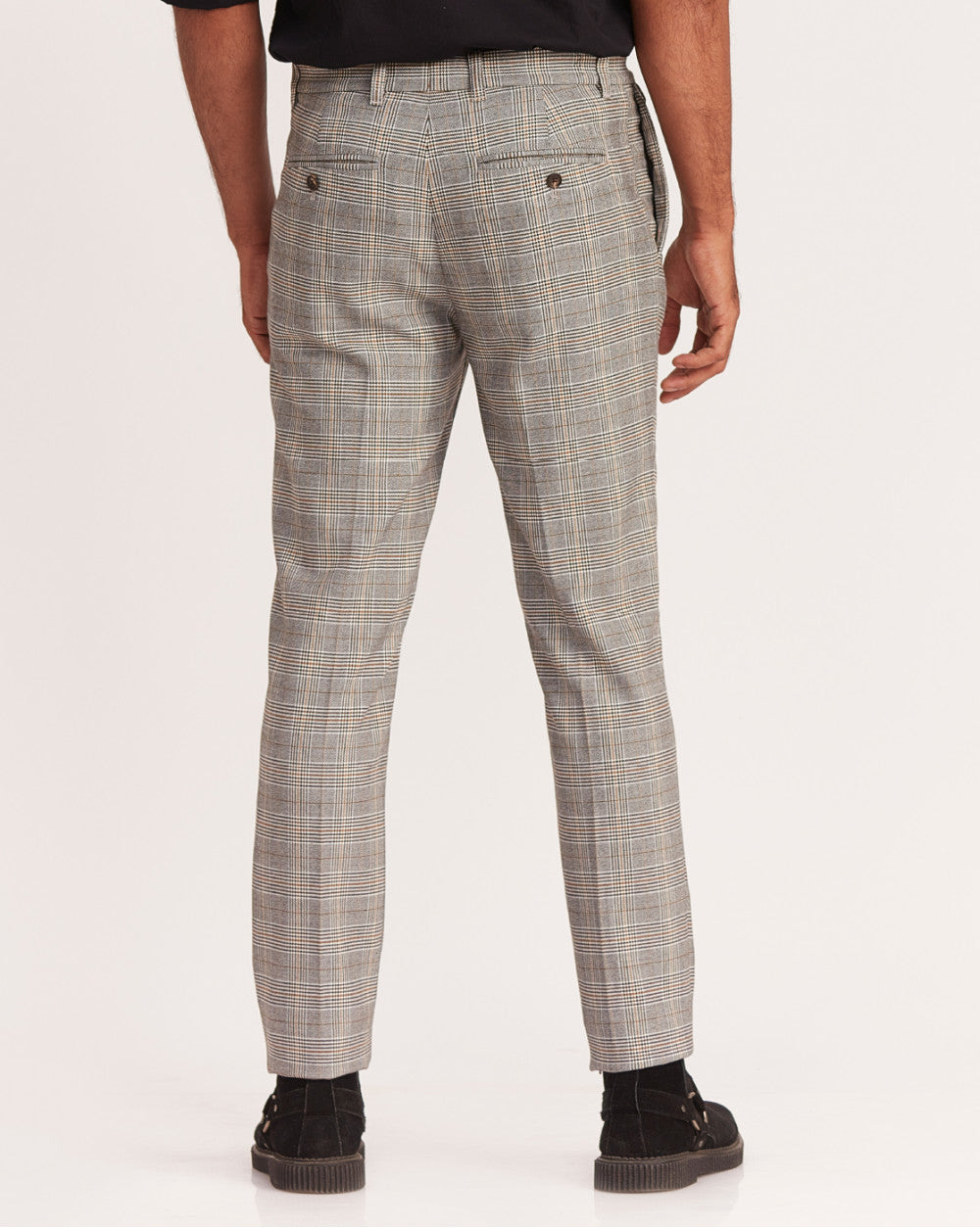 Tapered Fit Pleated Plaid Chinos - Winter Sun Checks