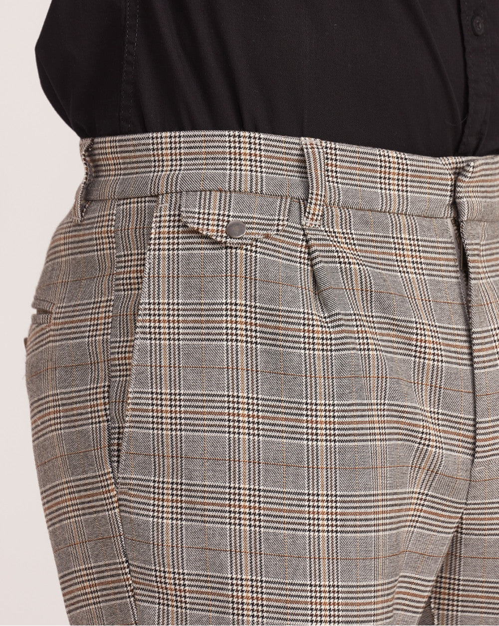 Tapered Fit Pleated Plaid Chinos - Winter Sun Checks