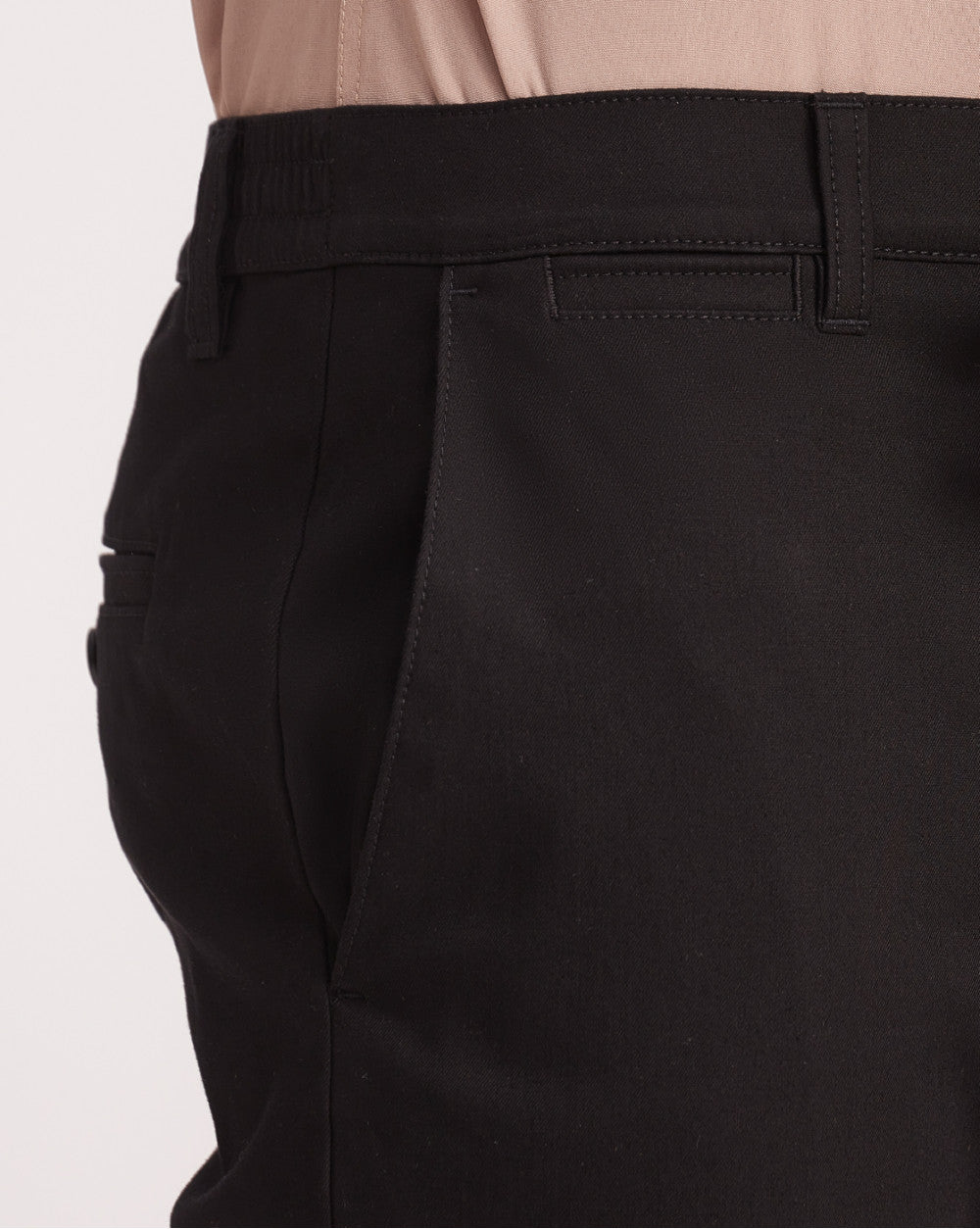 Slim Fit Elasticized Crossover Chinos - Jet Black