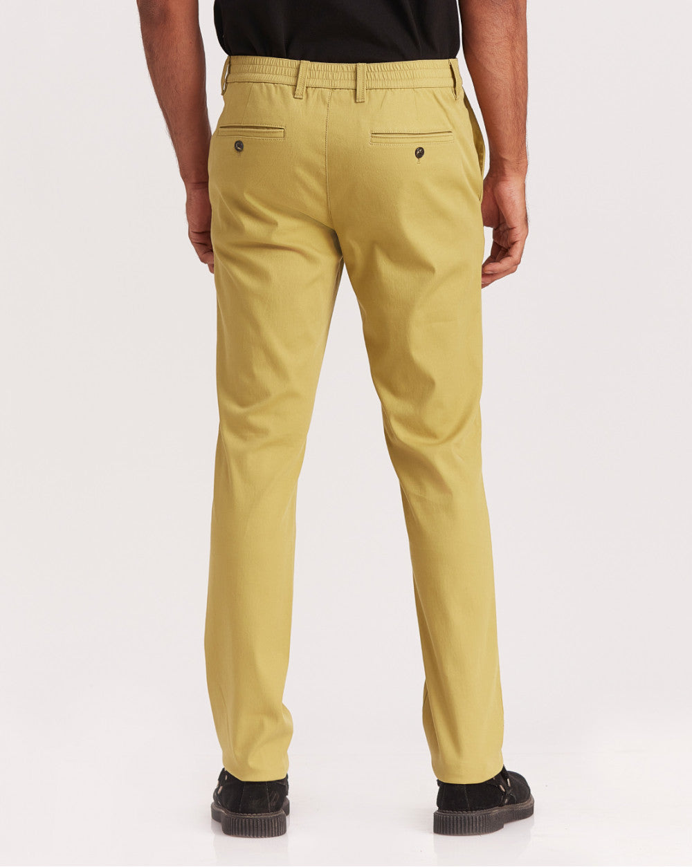 Slim Fit Elasticized Crossover Chinos - Granola Khaki