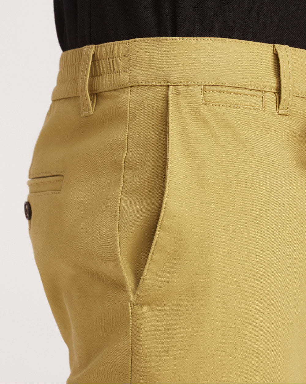 Slim Fit Elasticized Crossover Chinos - Granola Khaki