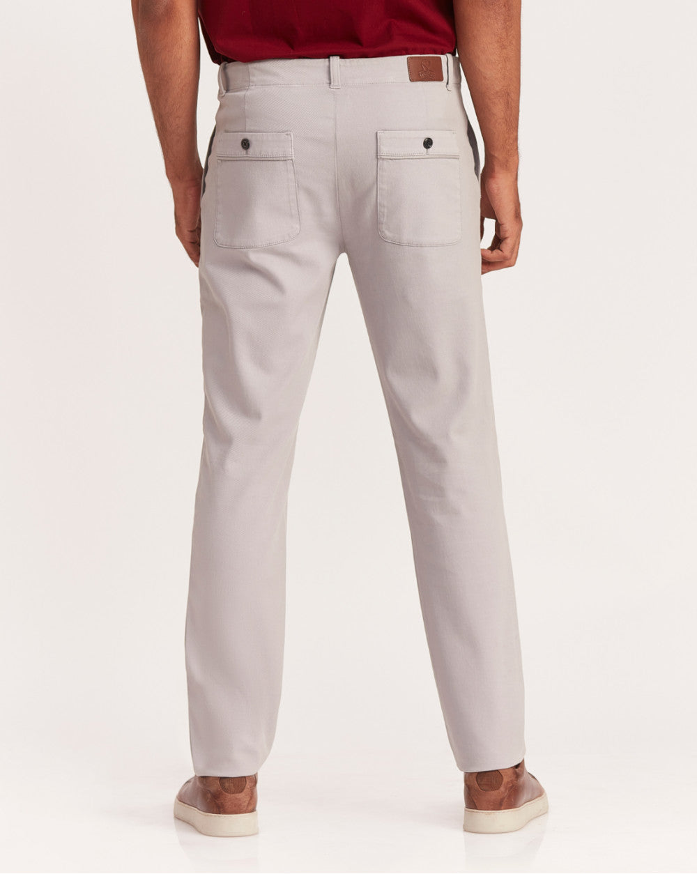 Straight Fit Garment Dyed Outdoor Chinos - Silver Grey