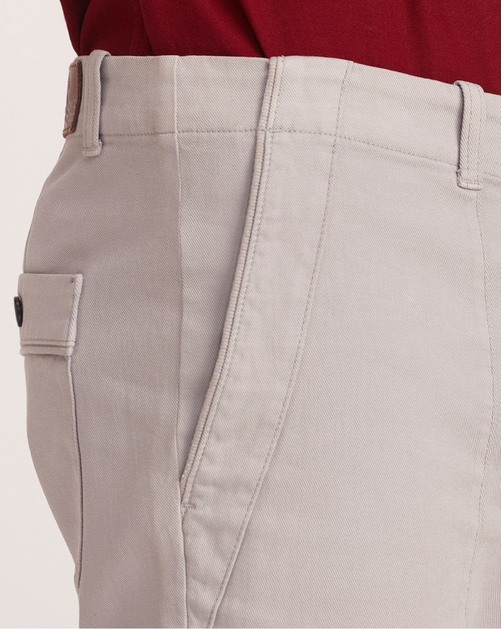 Straight Fit Garment Dyed Outdoor Chinos - Silver Grey
