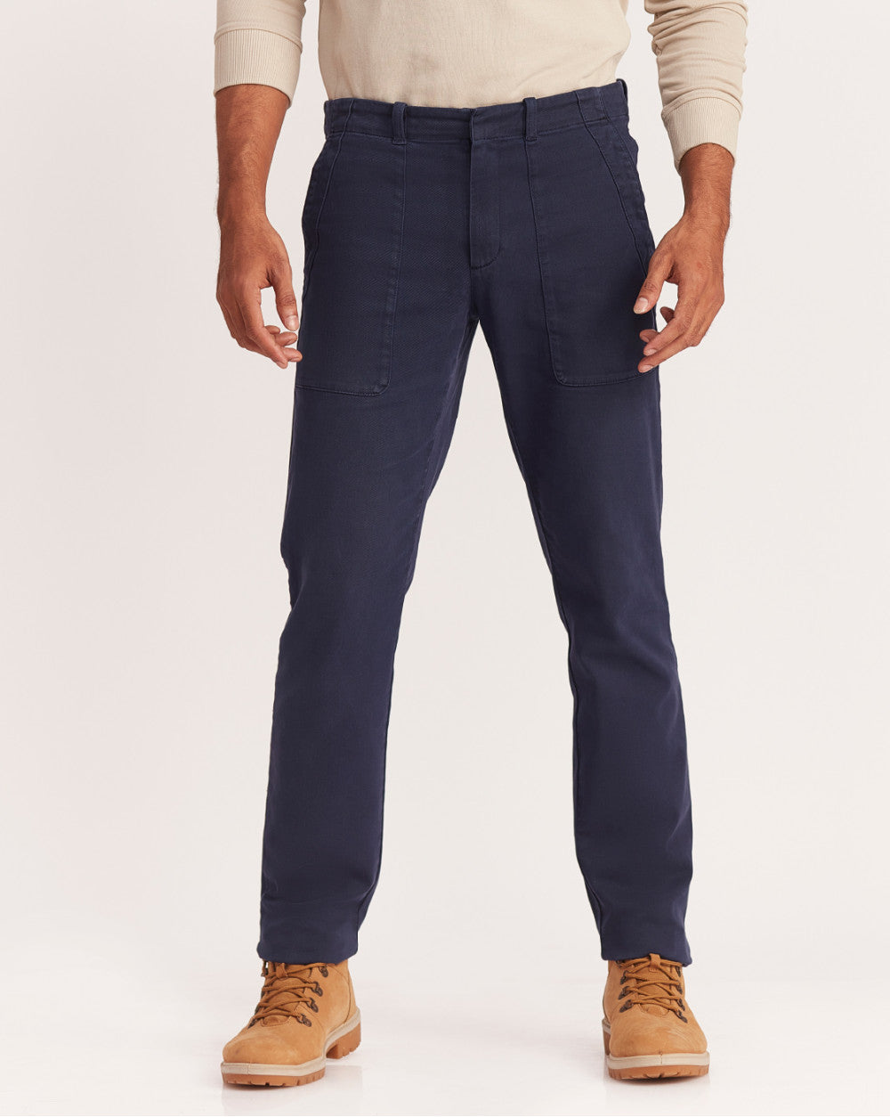 Straight Fit Garment Dyed Outdoor Chinos - Navy