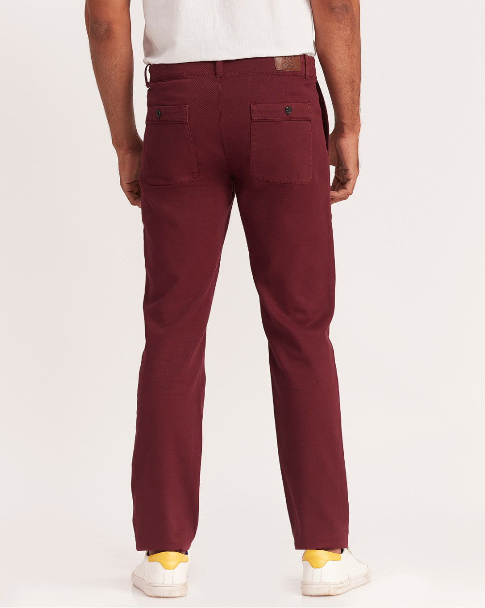 Straight Fit Garment Dyed Outdoor Chinos - Maroon