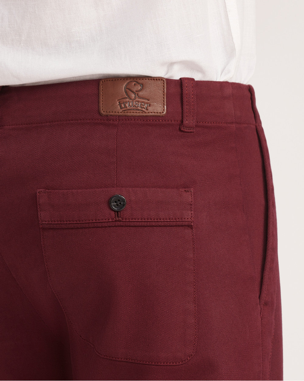 Straight Fit Garment Dyed Outdoor Chinos - Maroon