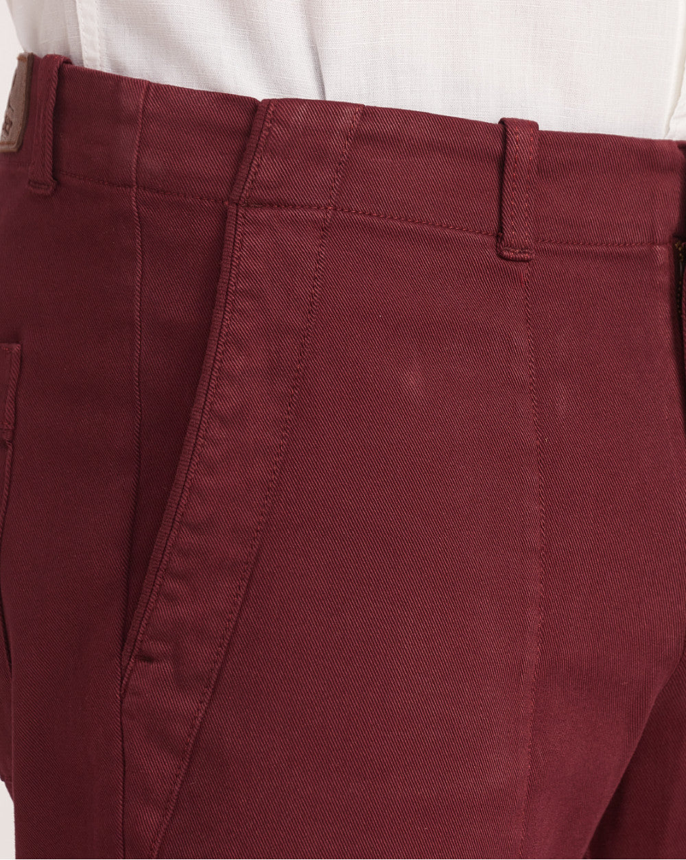 Straight Fit Garment Dyed Outdoor Chinos - Maroon