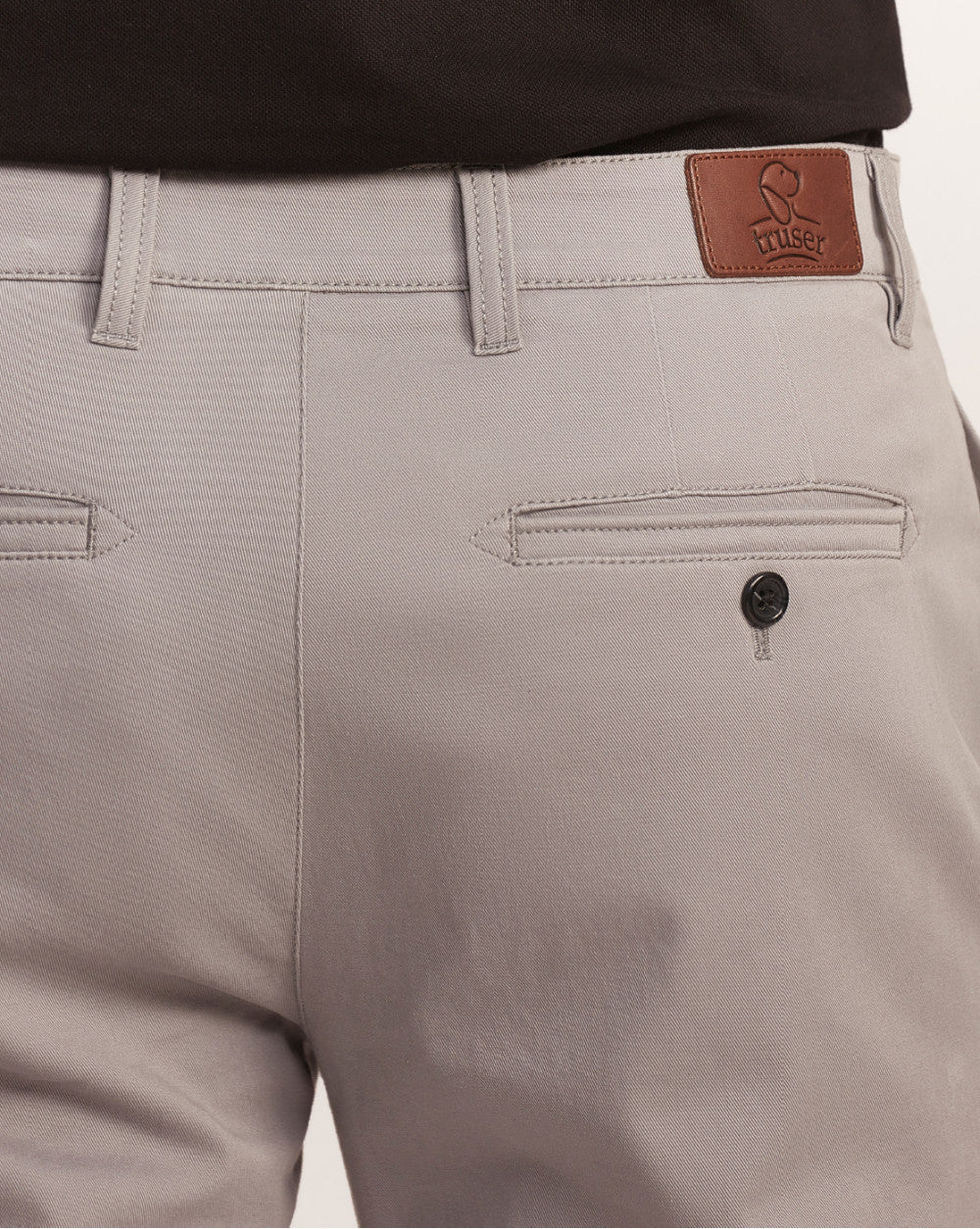 Tapered Fit Chinos With Straight Pockets - Grey