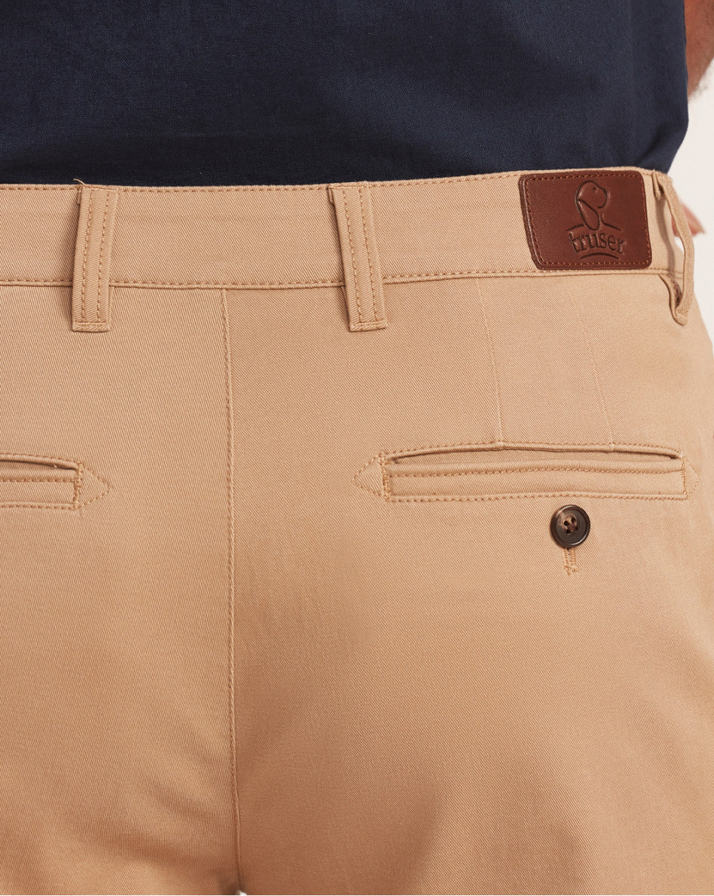 Tapered Fit Chinos With Straight Pockets - Camel Brown