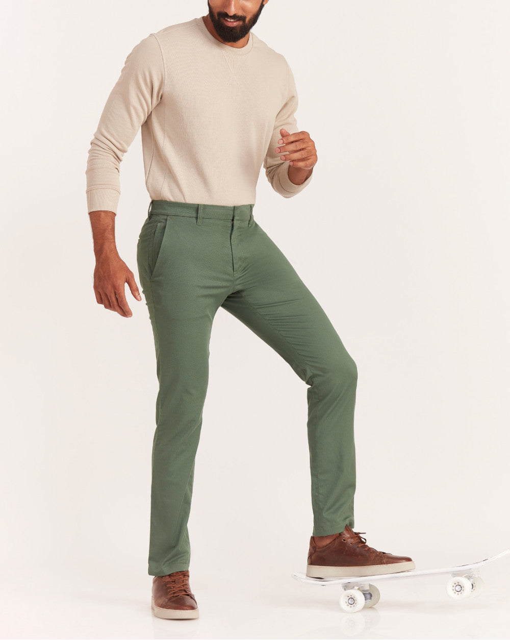 Slim Fit Urban Chinos - Dark Ivy Green