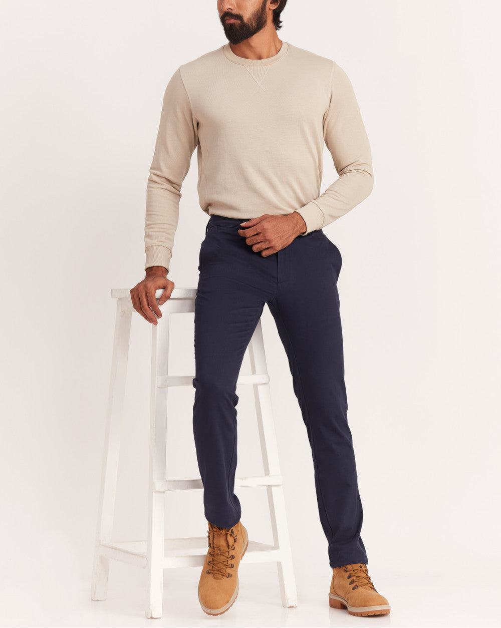 Slim Fit Luxe Chinos - Navy