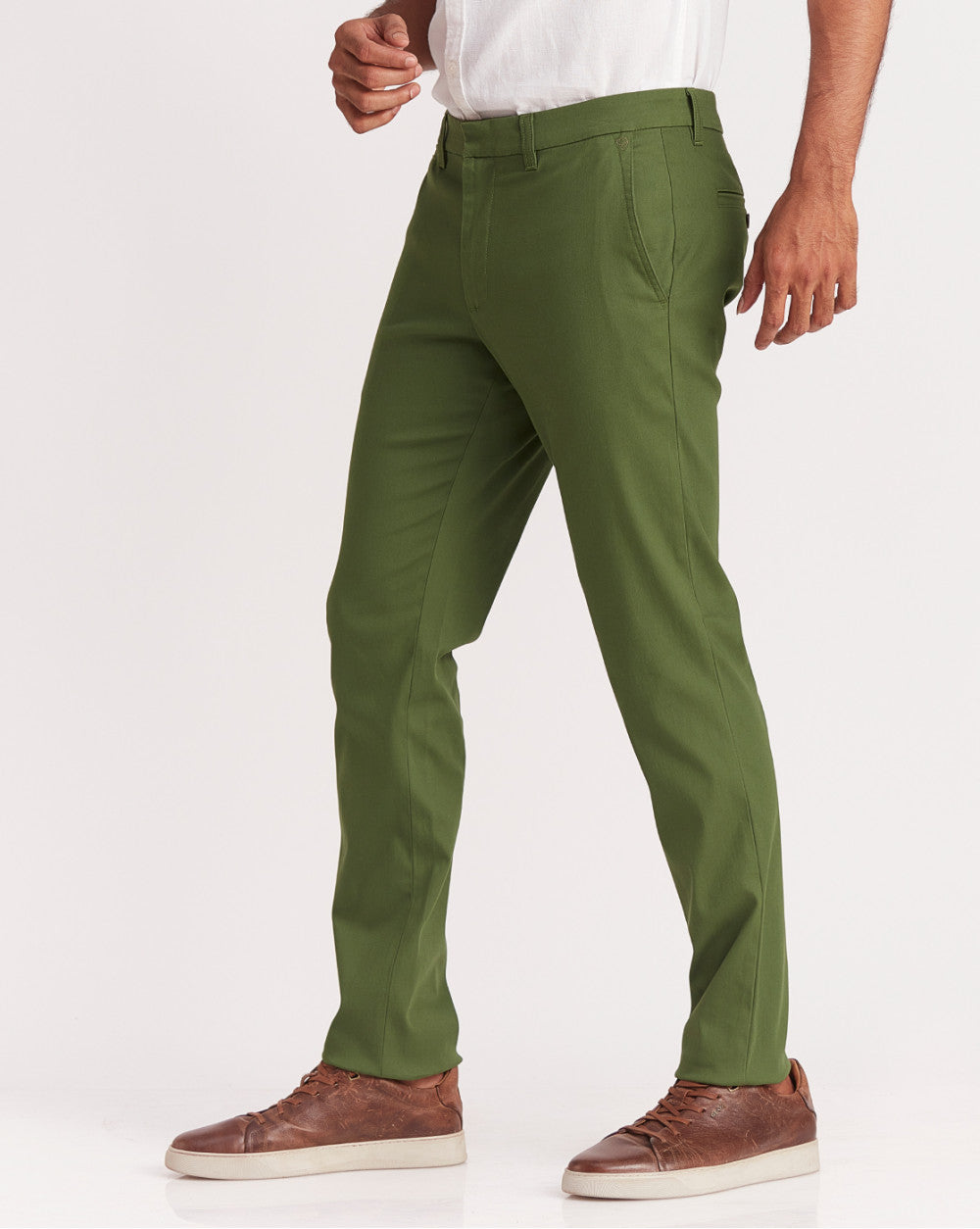 Slim Fit Luxe Chinos - Chive Green