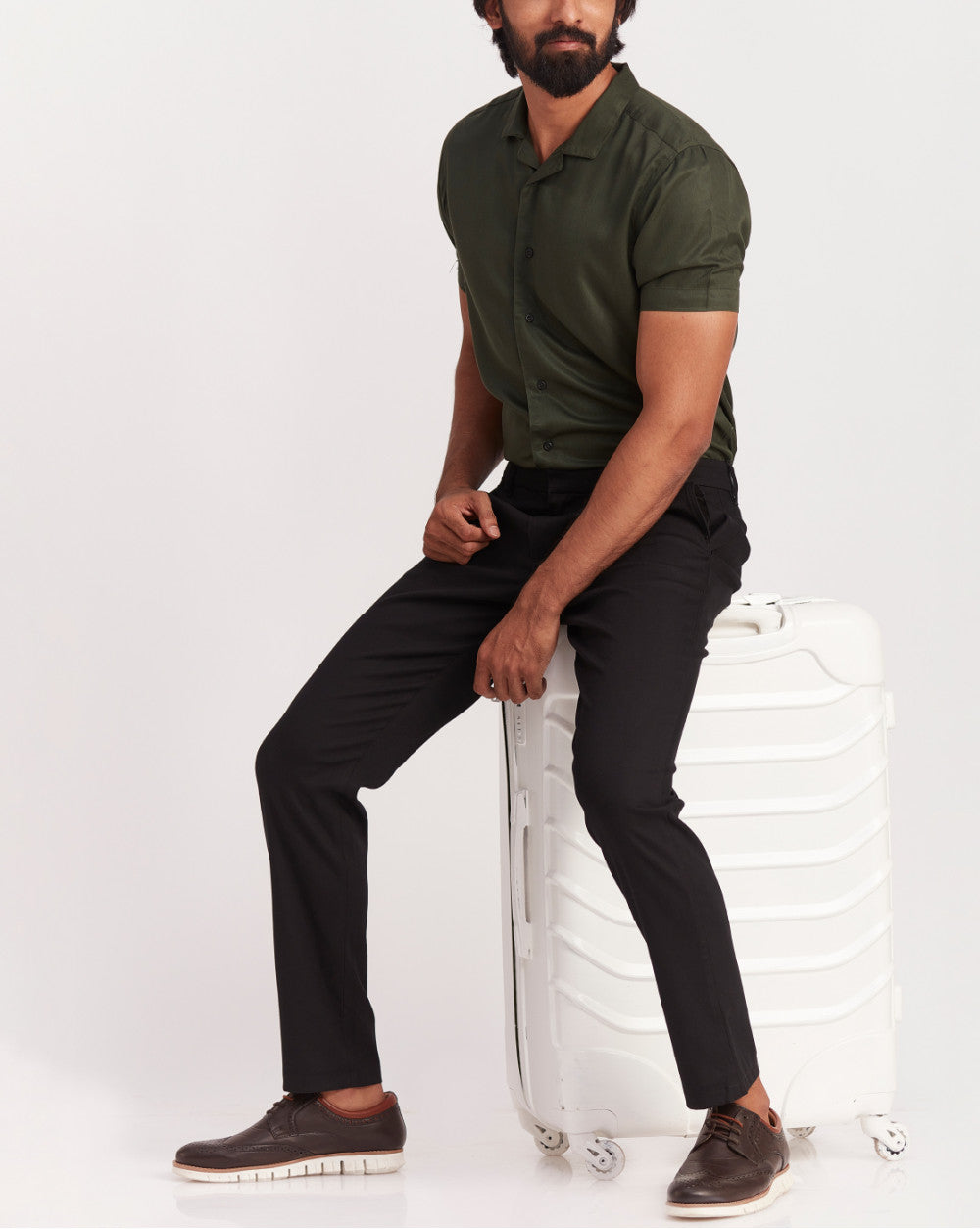 Tapered Fit Luxe Chinos - Jet Black