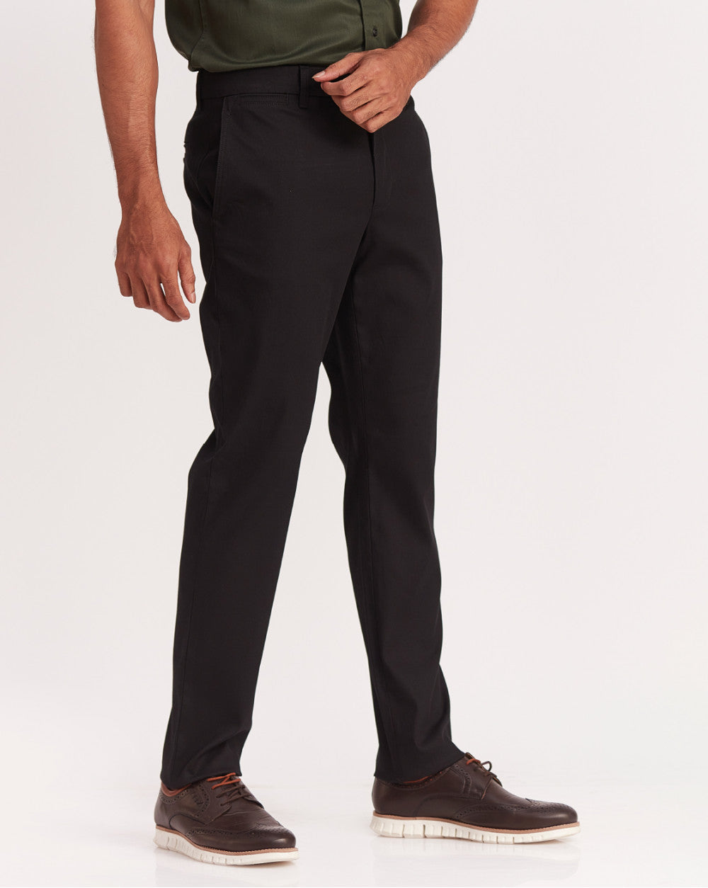 Tapered Fit Luxe Chinos - Jet Black