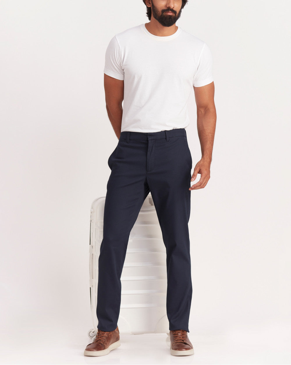 Tapered Fit Luxe Chinos - Navy