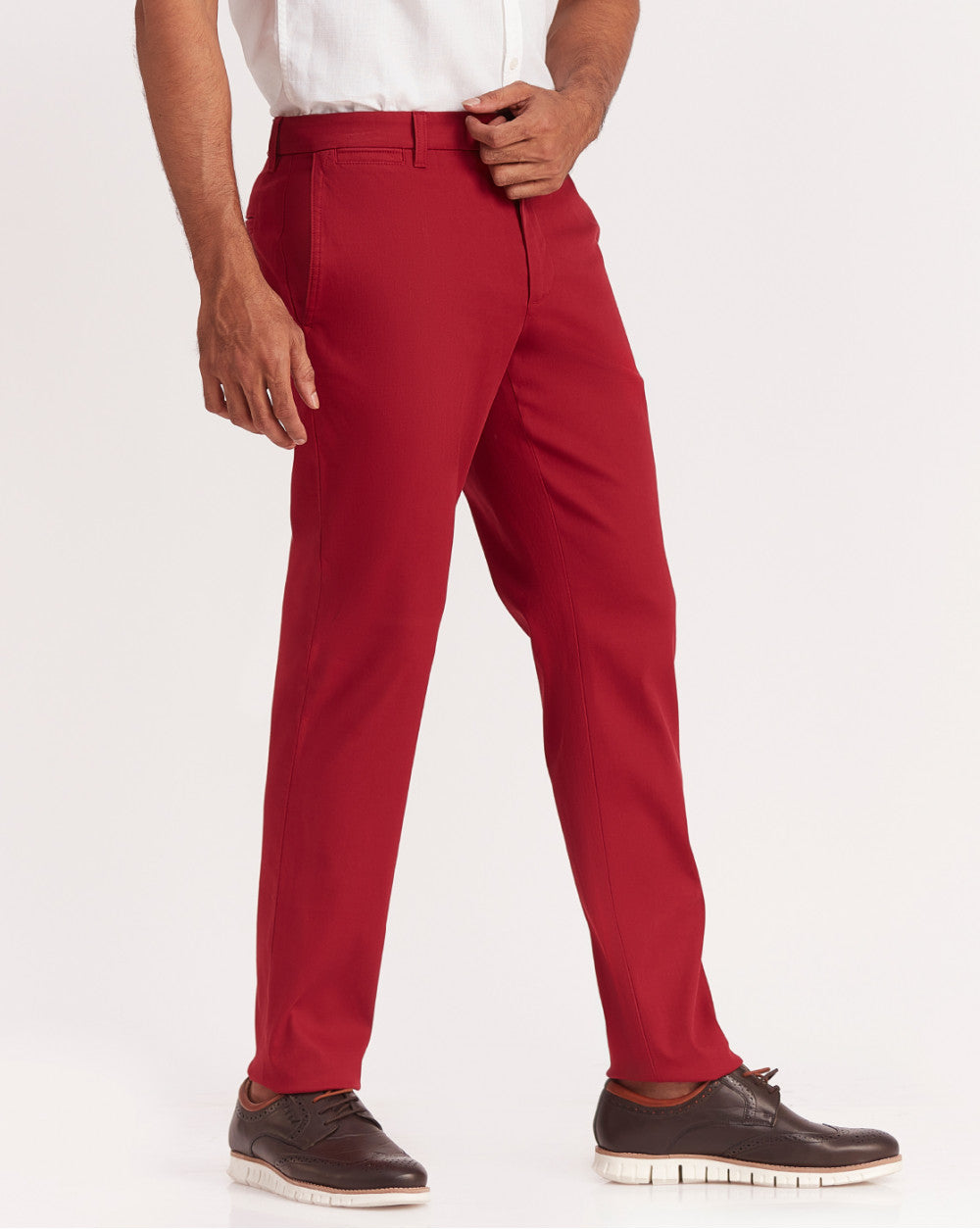 Tapered Fit Luxe Chinos - Carmine Red