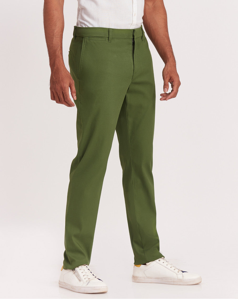 Tapered Fit Luxe Chinos - Chive Green
