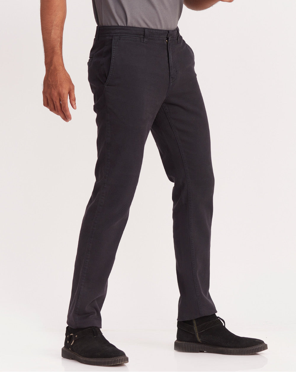 Regular Fit Garment Dyed Chinos - Jet Black