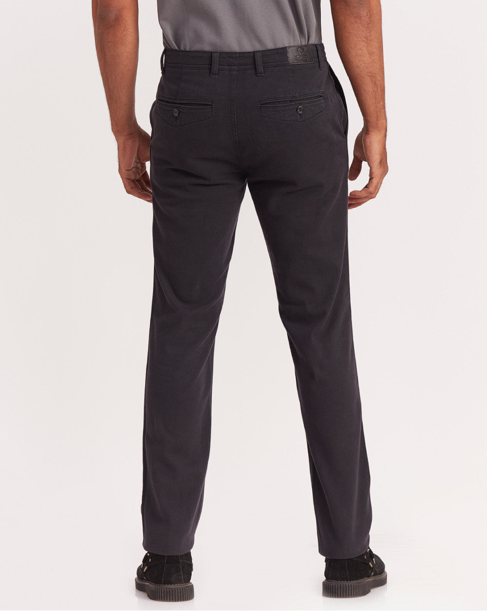 Regular Fit Garment Dyed Chinos - Jet Black