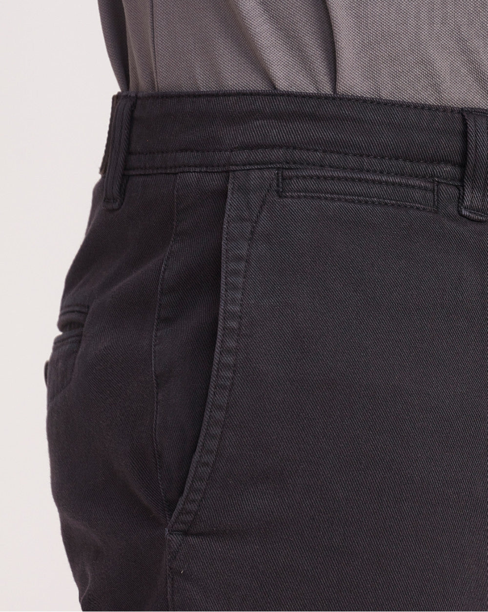 Regular Fit Garment Dyed Chinos - Jet Black