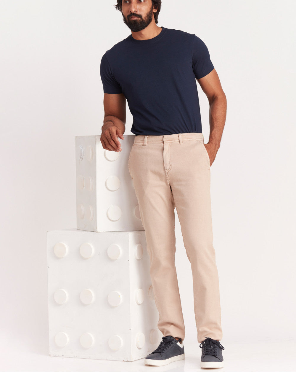 Regular Fit Garment Dyed Chinos - Latte