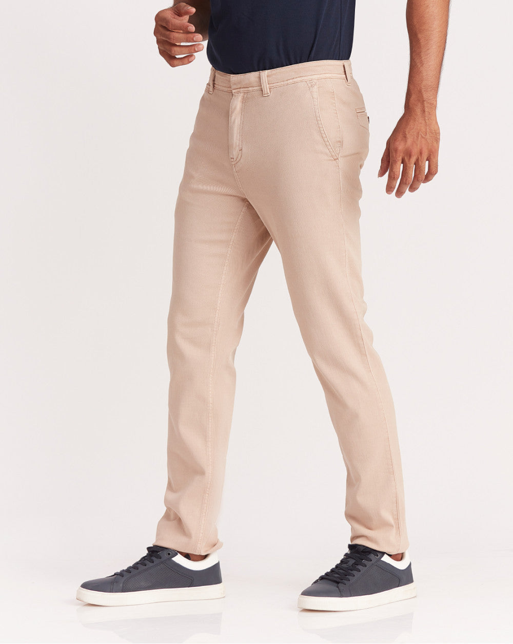 Regular Fit Garment Dyed Chinos - Latte