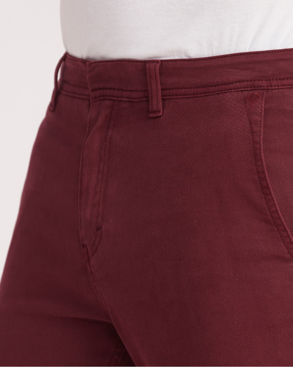 Regular Fit Garment Dyed Chinos - Maroon