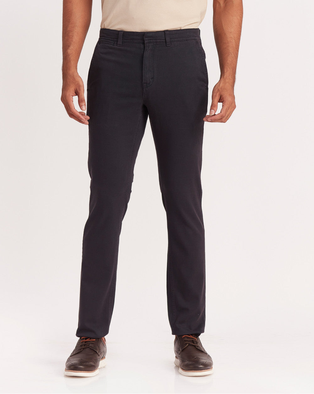 Slim Fit Garment Dyed Chinos - Jet Black