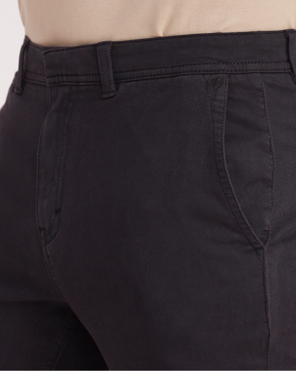 Slim Fit Garment Dyed Chinos - Jet Black