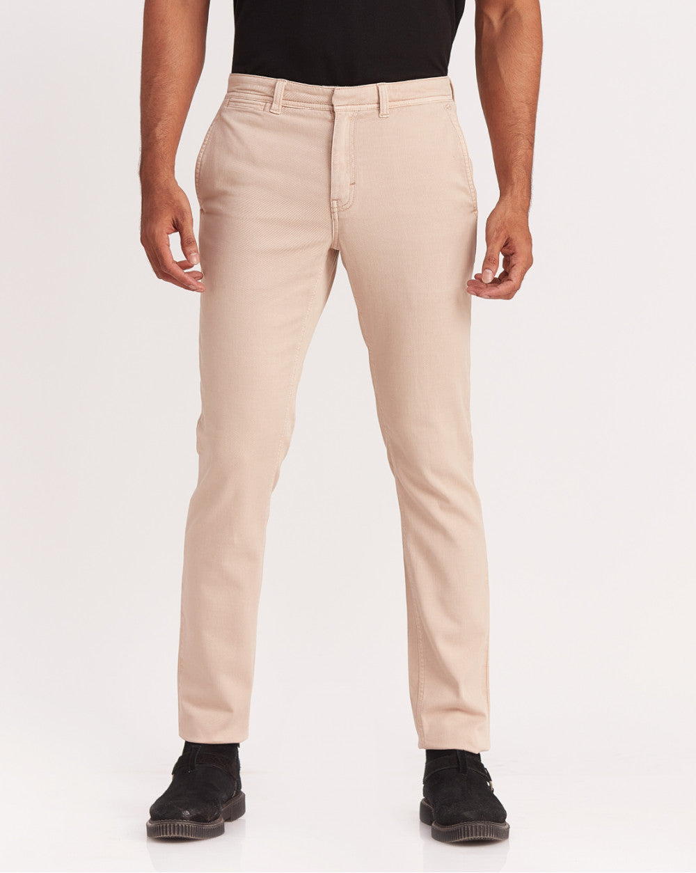 Slim Fit Garment Dyed Chinos - Latte