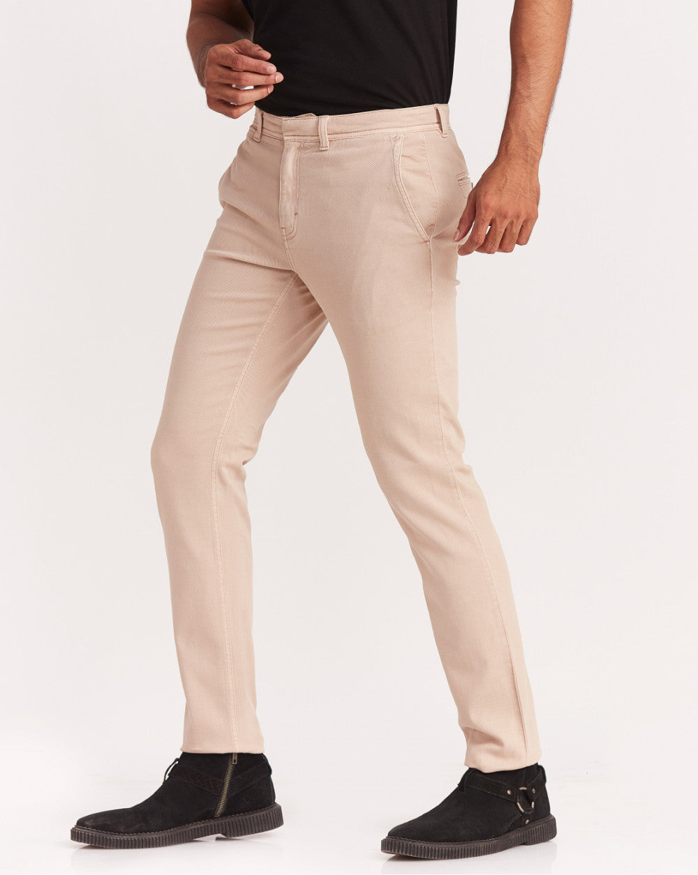 Slim Fit Garment Dyed Chinos - Latte