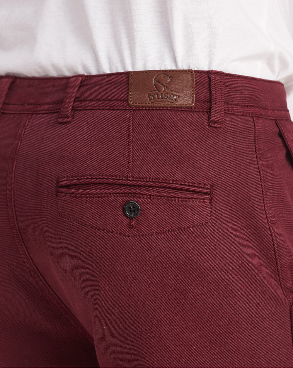 Slim Fit Garment Dyed Chinos - Maroon