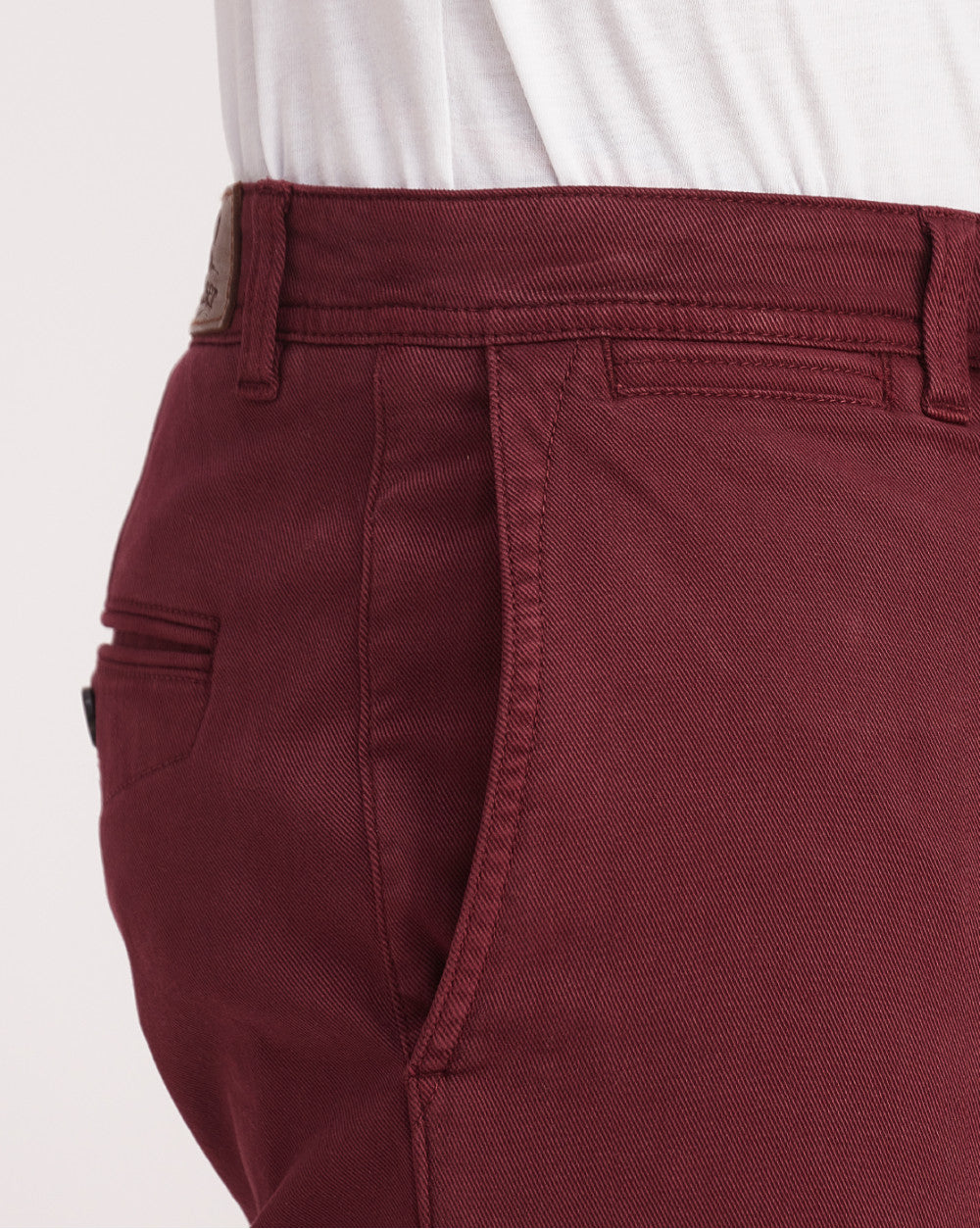Slim Fit Garment Dyed Chinos - Maroon