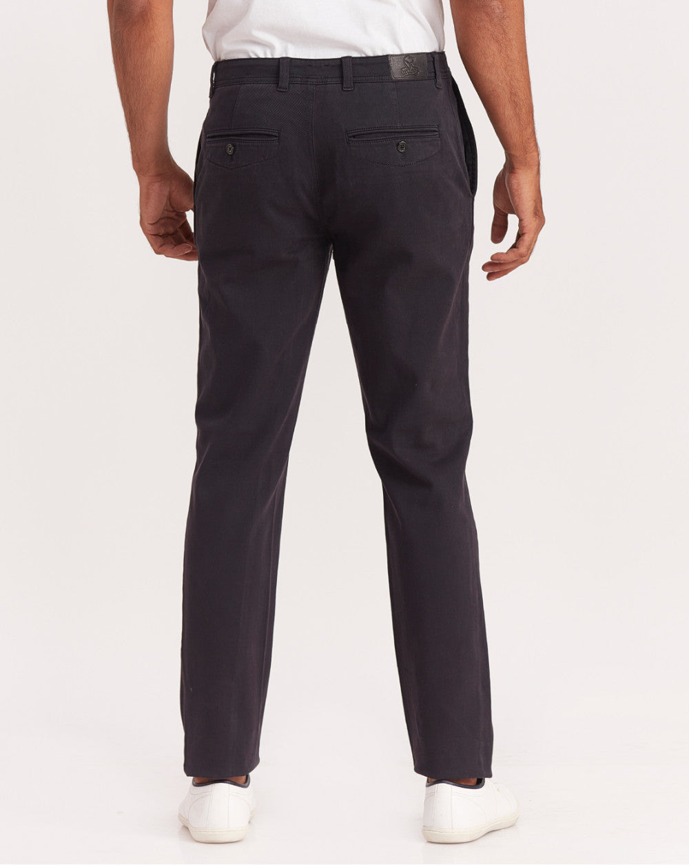 Tapered Fit Garment Dyed Chinos - Jet Black