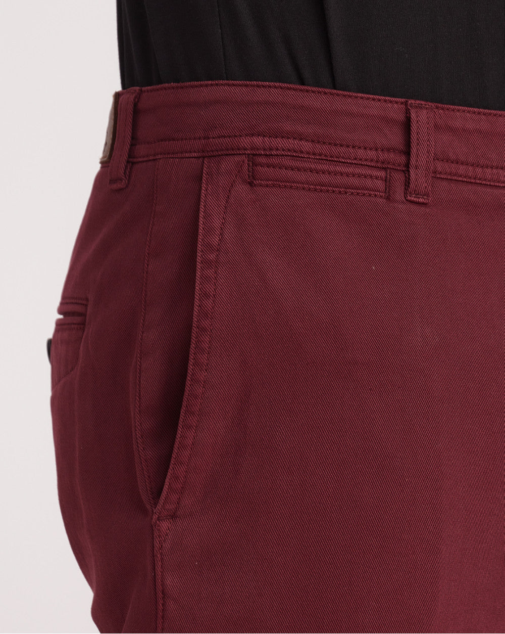 Tapered Fit Garment Dyed Chinos - Maroon