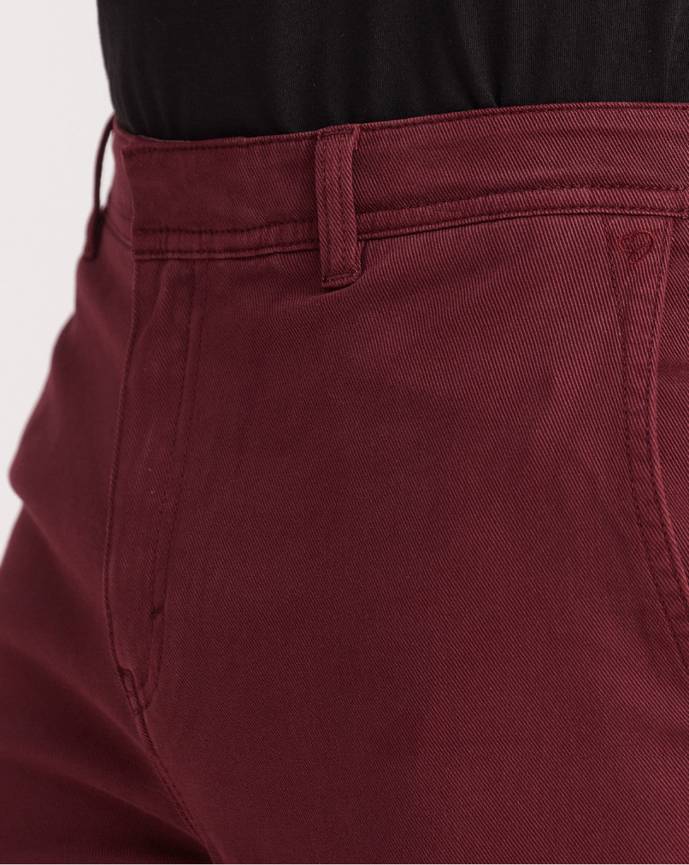 Tapered Fit Garment Dyed Chinos - Maroon