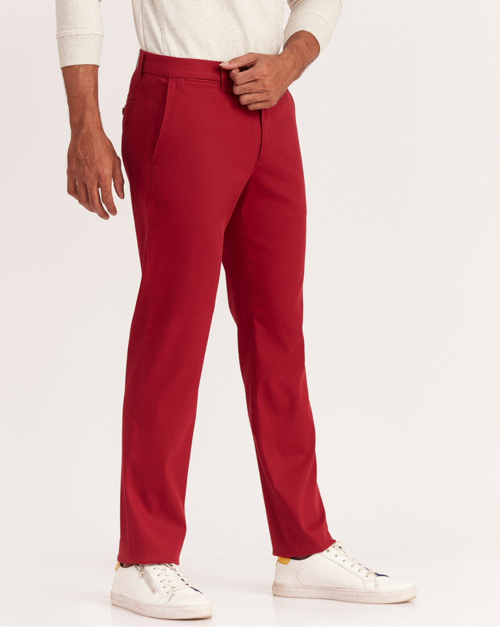 Regular Fit Fit Luxe Chinos - Carmine Red