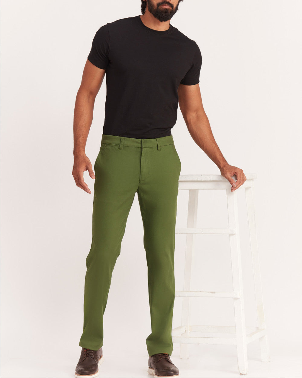 Regular Fit Fit Luxe Chinos - Chive Green