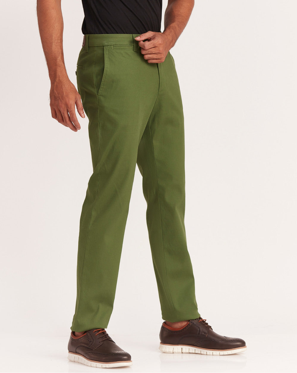 Regular Fit Fit Luxe Chinos - Chive Green