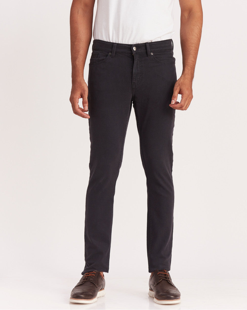 Skinny Fit Six-Pocket Coloured Denims - Jet Black