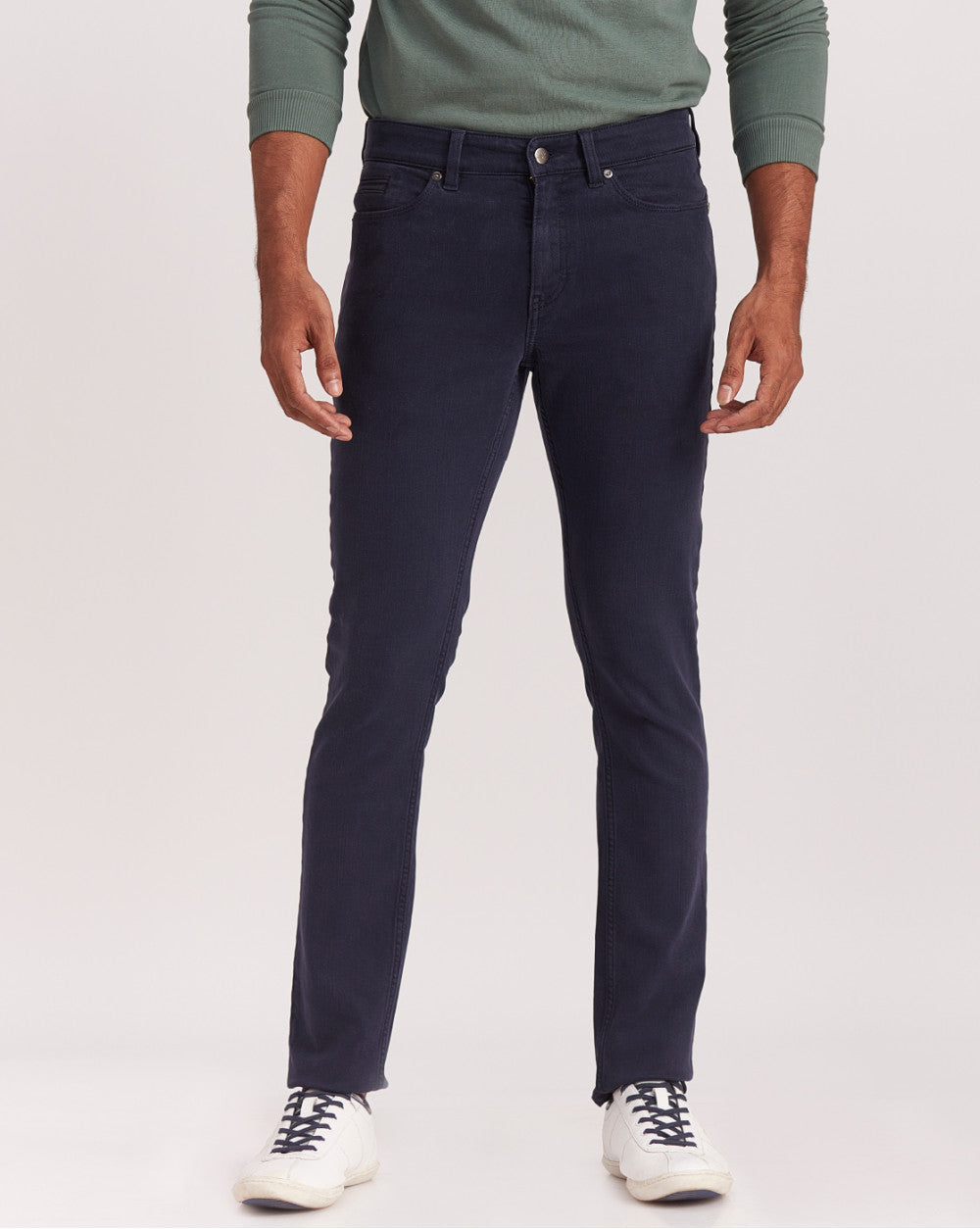 Skinny Fit Six-Pocket Coloured Denims - Navy